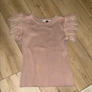 Pink Lace Sleeve Top
